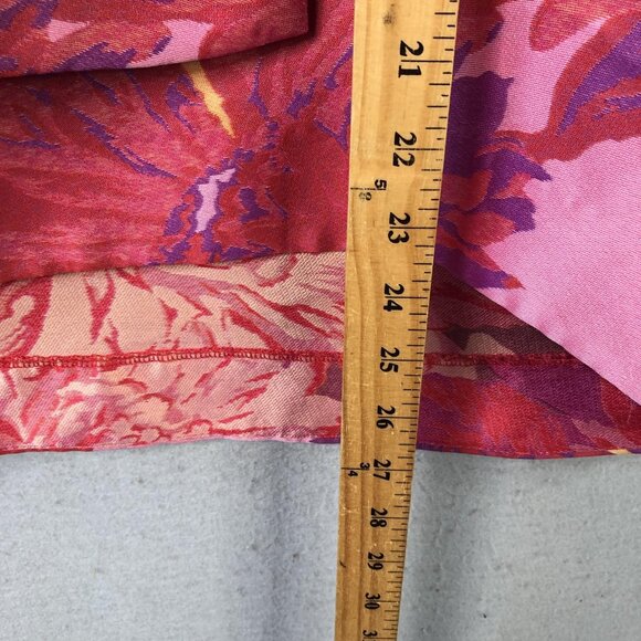 IC by Connie K Jacket Womens Medium Pink Red Floral Asymmetrical Mandarin Collar - Picture 4 of 14